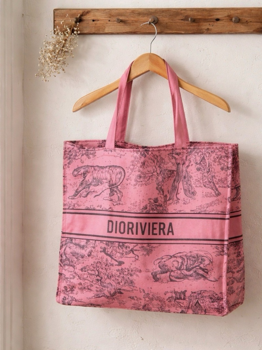 NWOT Christian Dior Novelty Pink Dior DiorRivera Tote Bag